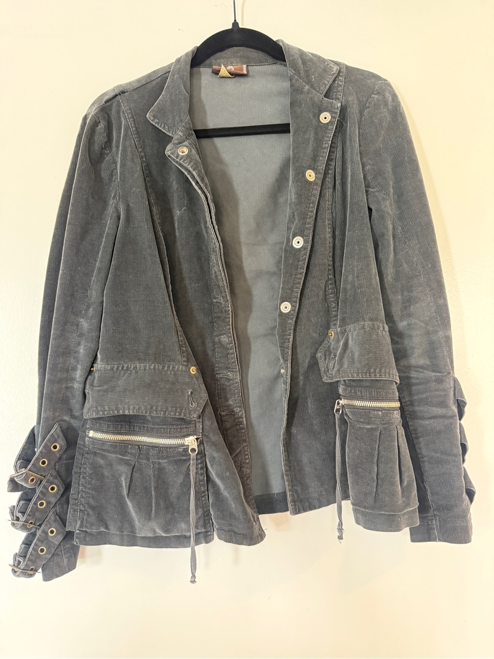 XCVI Slate Gray Corduroy Utility Blazer